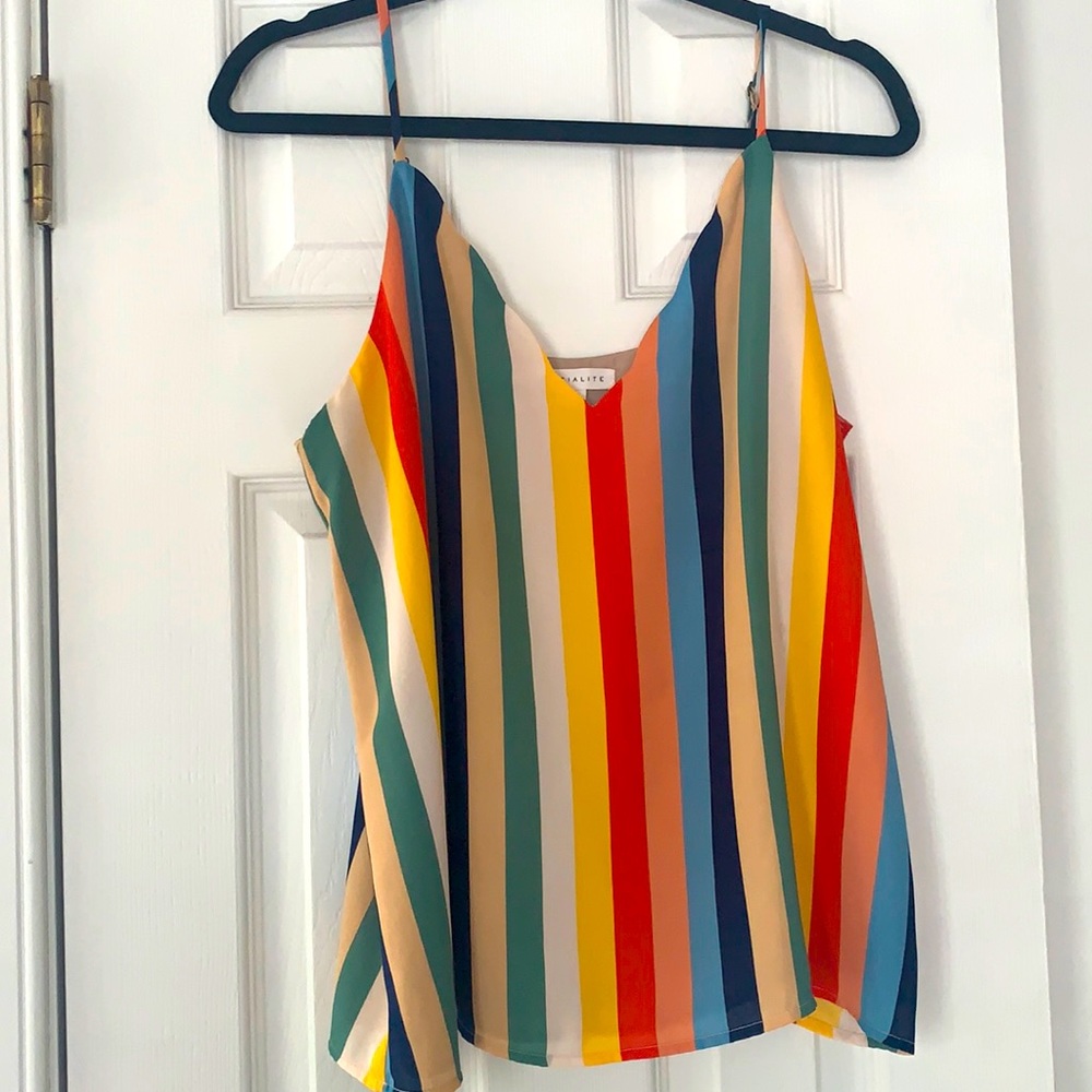 Socialite Rainbow Striped Sleeveless Top